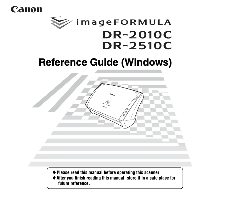 Image de la première page du manuel de l'appareil imageFORMULA DR-2010C