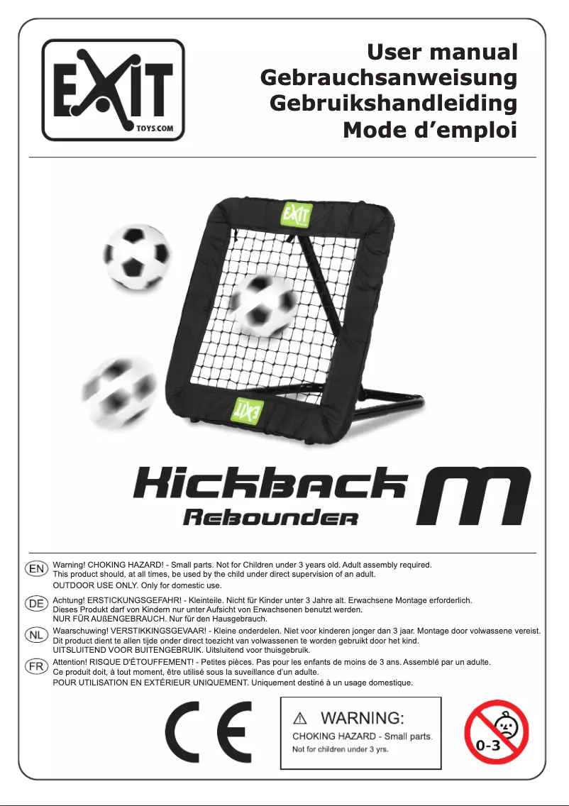 Page 1 de la notice Manuel utilisateur EXIT Kickback Rebounder M