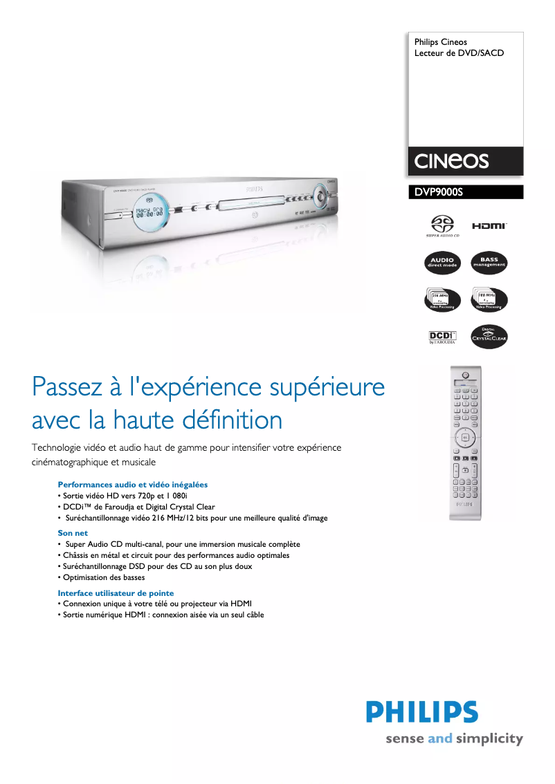 First page image of the manual for DVP9000S