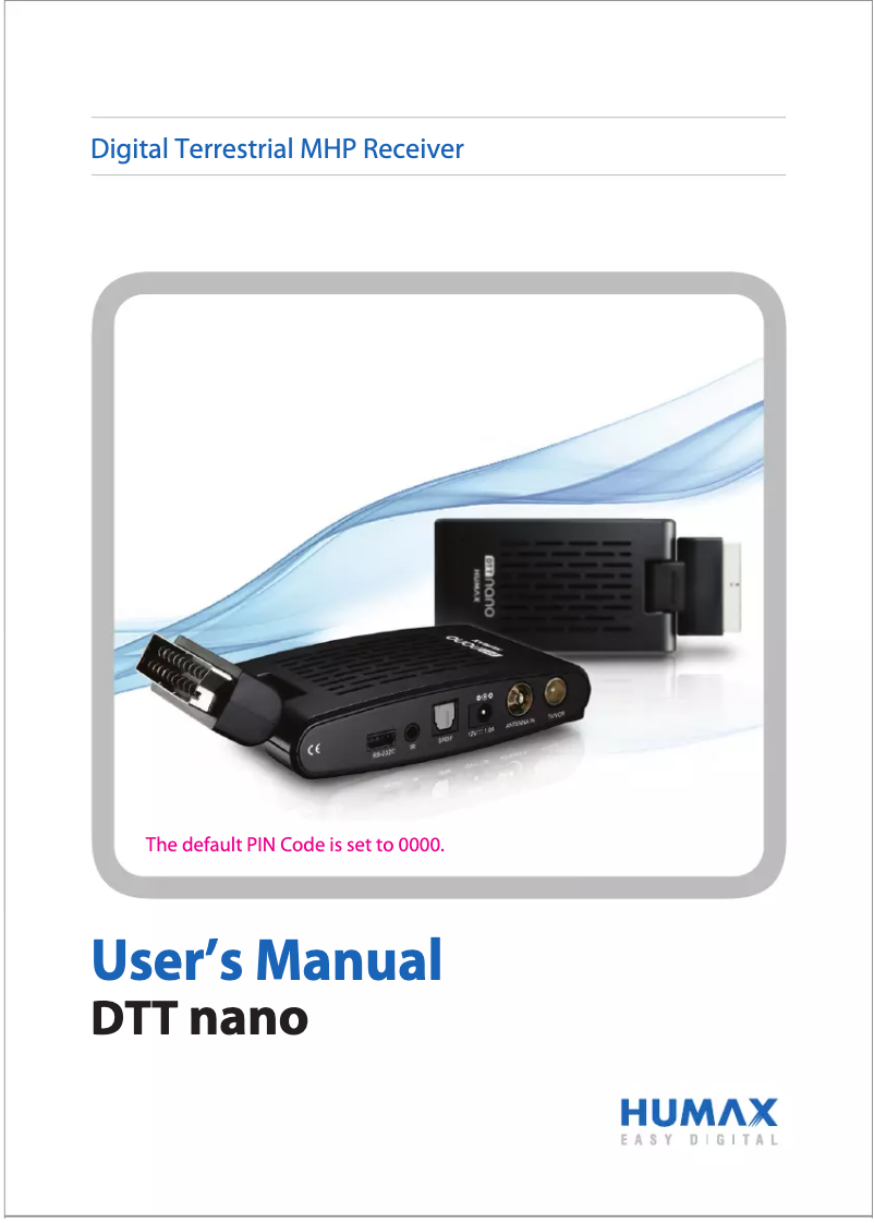 Image de la première page du manuel de l'appareil DTT-nano