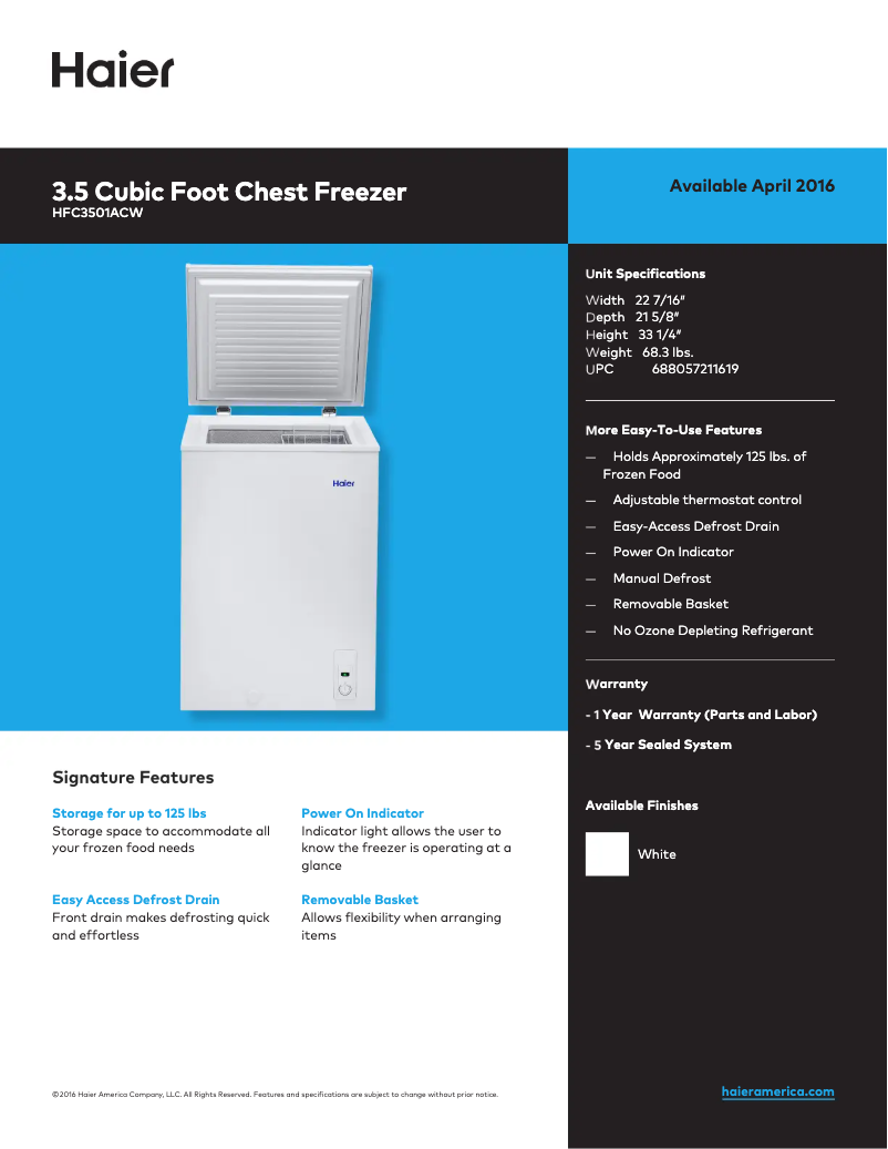 Image de la première page du manuel de l'appareil HFC3501ACW