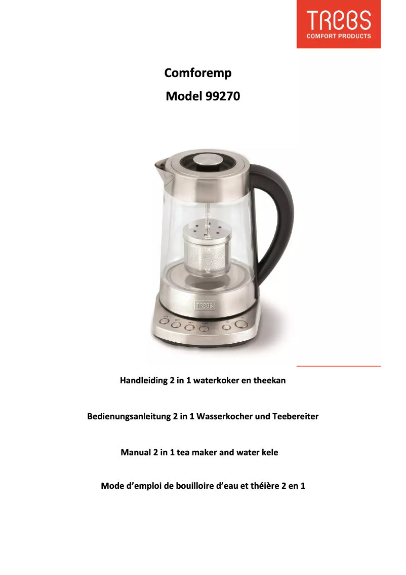 Image de la première page du manuel de l'appareil Comforttemp 99270