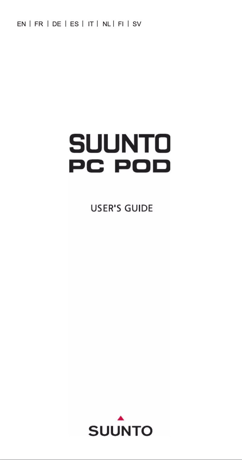 Página 1 del manual Manual de usuario Suunto PC Pod