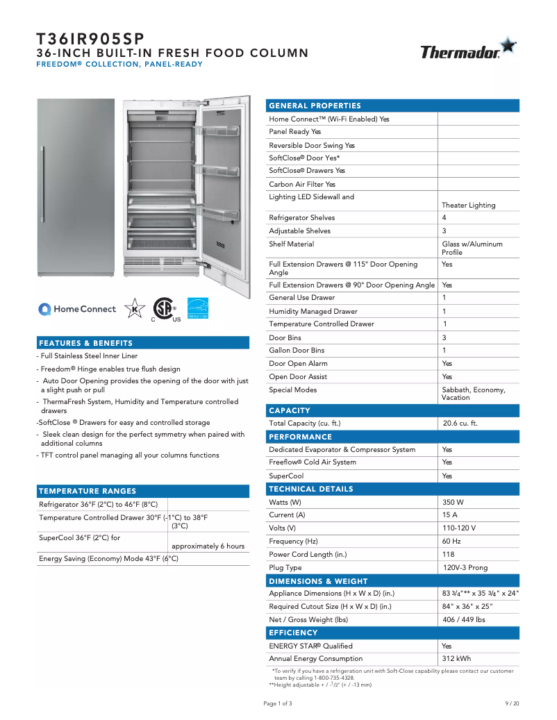 Image de la première page du manuel de l'appareil T36IR905SP