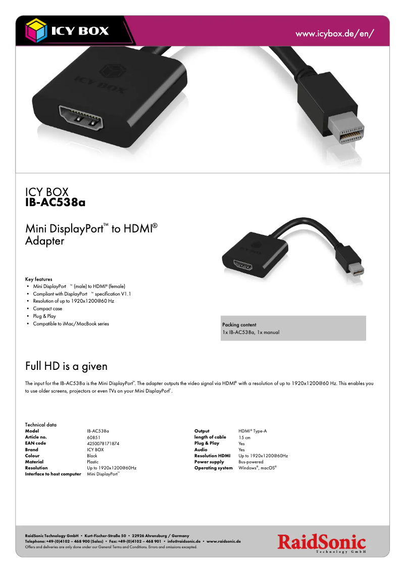 Image de la première page du manuel de l'appareil IB-AC538a