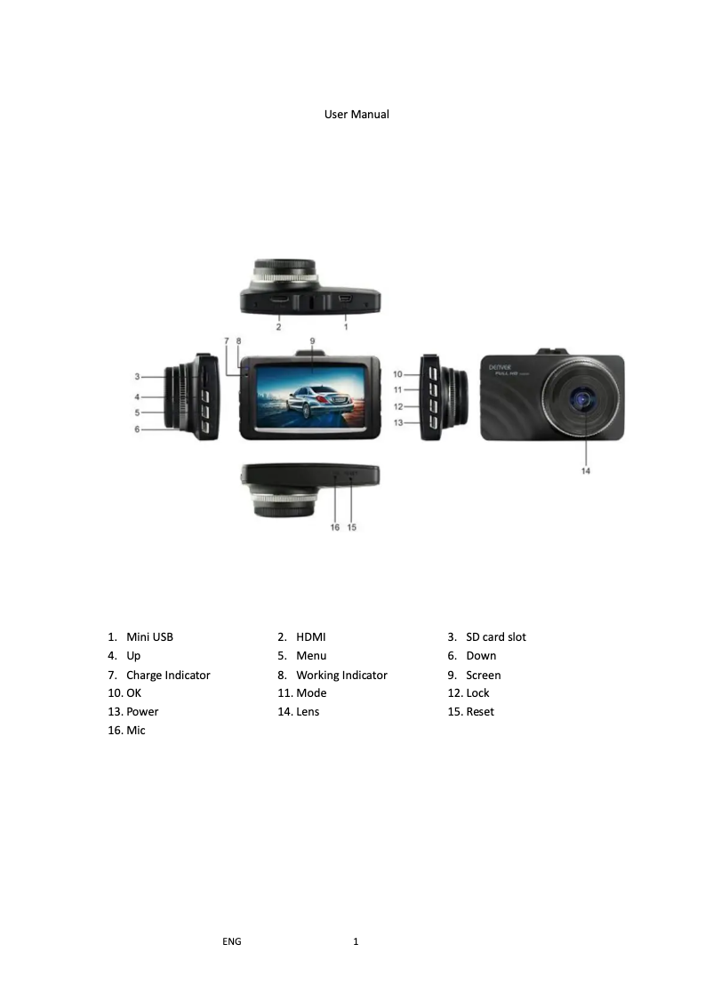 Page n°1 - Manuel utilisateur Denver CCT-2011