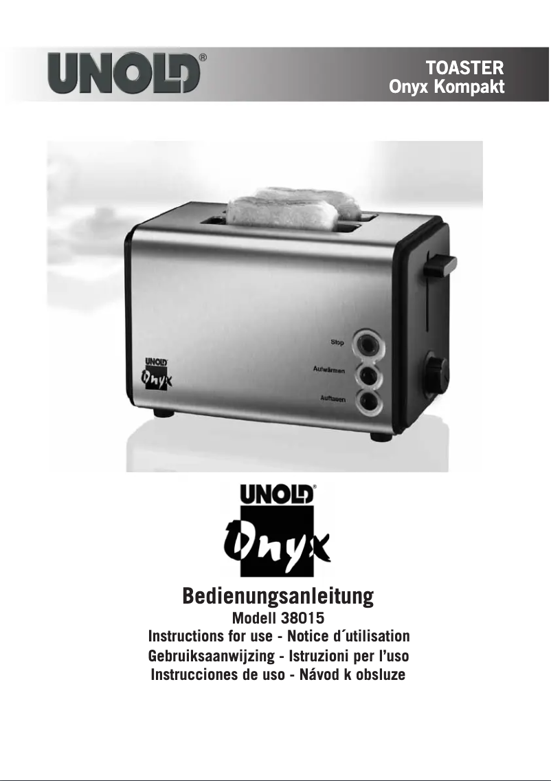 Page n°1 - Manuel utilisateur Unold 38015 Onyx Kompact