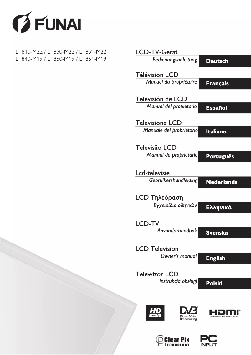 Page n°1 - Manuel utilisateur Funai LT850-M22