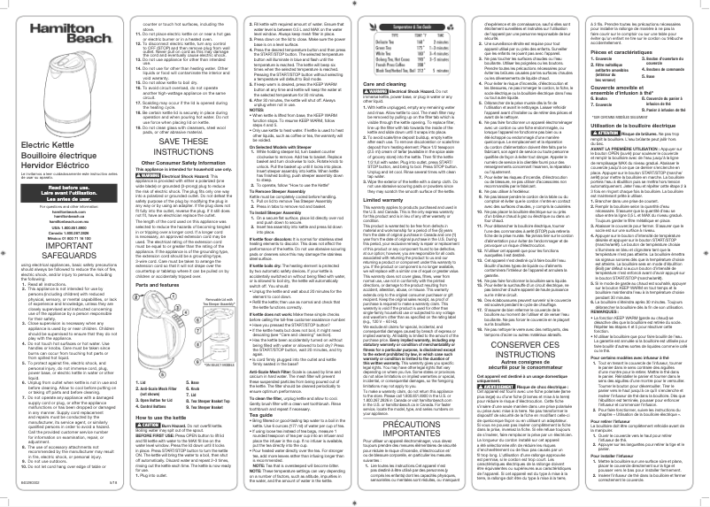 Image de la première page du manuel de l'appareil 40942