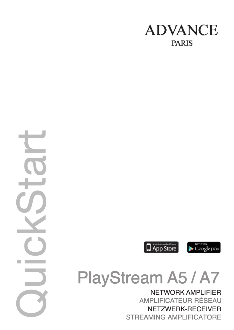 Image de la première page du manuel de l'appareil PlayStream A7