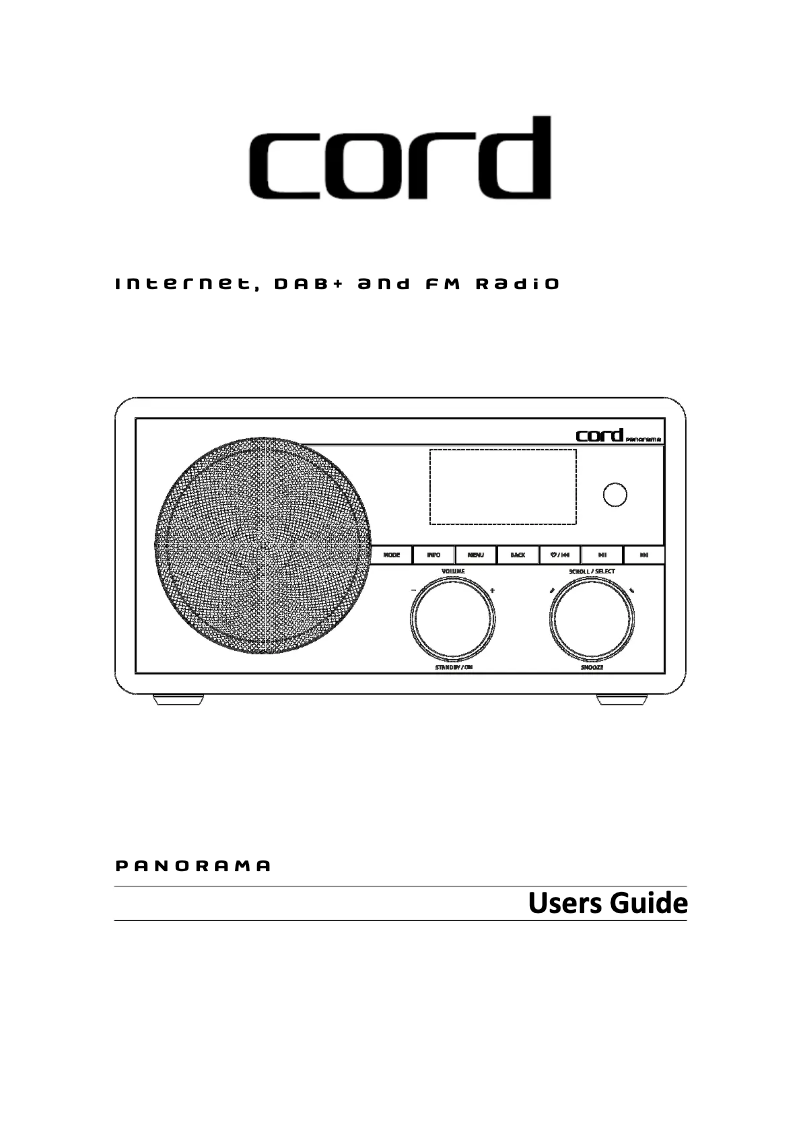 Page 1 de la notice Manuel utilisateur Cord Panorama