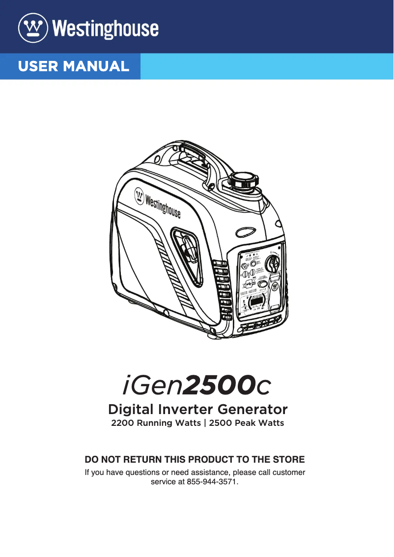 Image de la première page du manuel de l'appareil IGen2500c