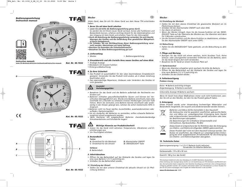 Image de la première page du manuel de l'appareil 60.1032.04