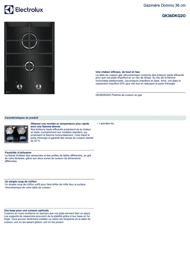 Image de la première page du manuel de l'appareil GK36DKG2O