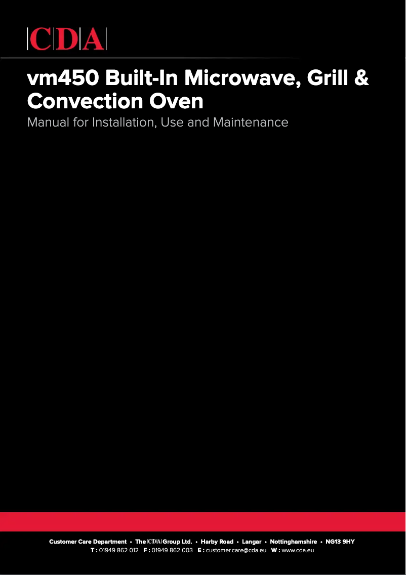Página 1 del manual Manual de usuario CDA VM450