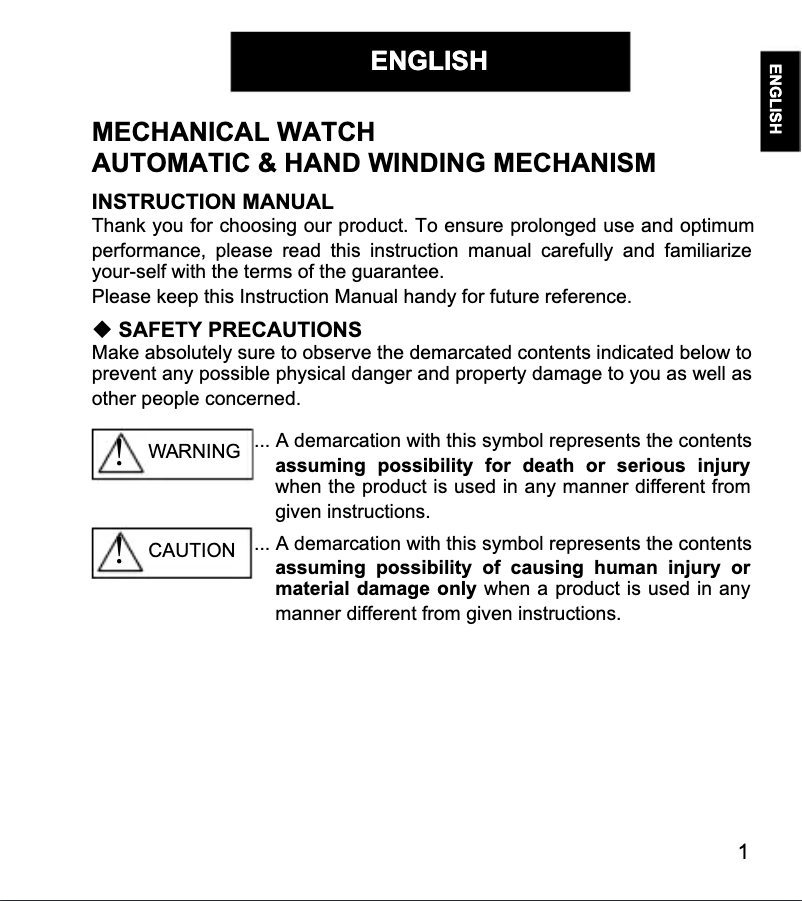 Page 1 de la notice Manuel utilisateur ORIENT Sports RA-EL0003B