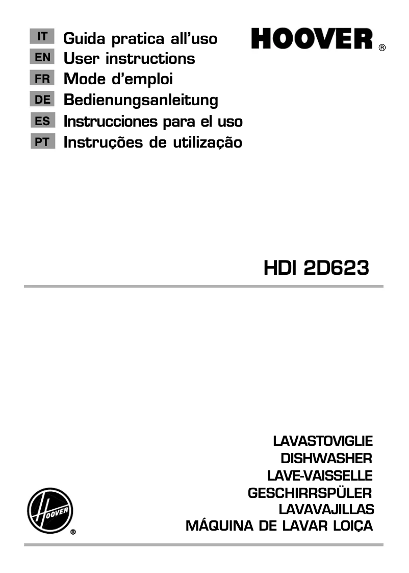 Page n°1 - Manuel utilisateur Hoover HDI 2D623