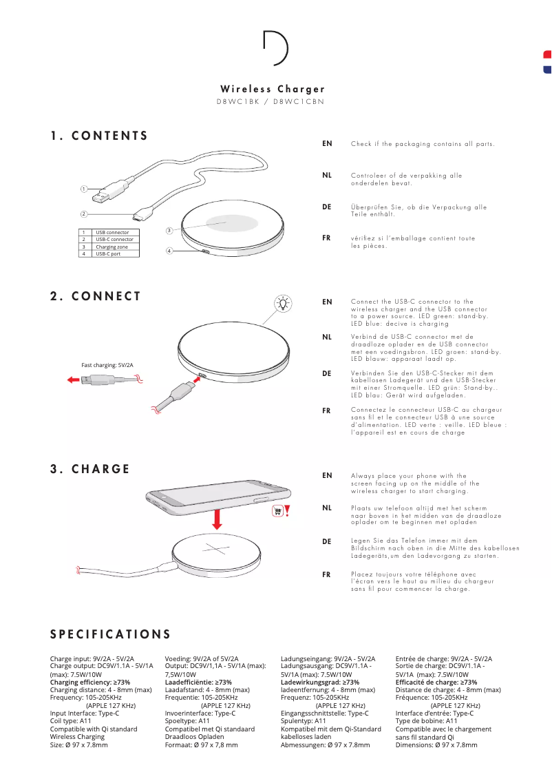 Image de la première page du manuel de l'appareil D8WC1BW
