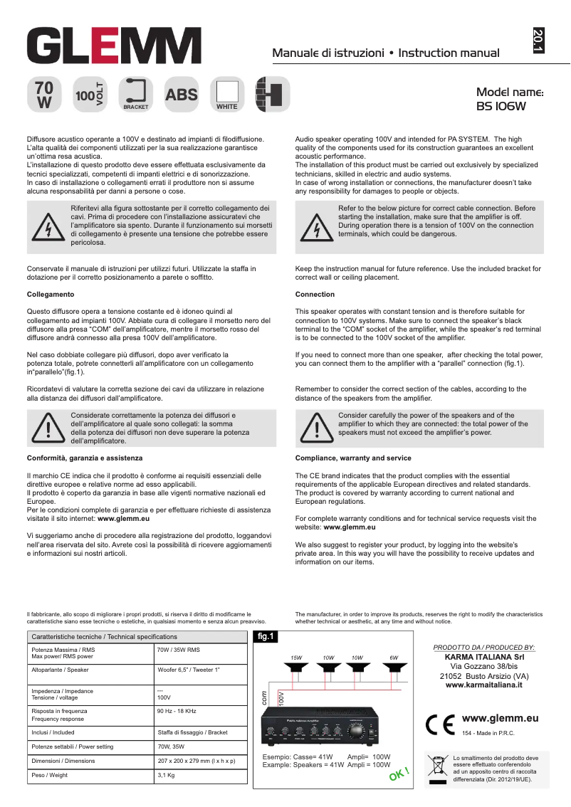 Image de la première page du manuel de l'appareil BS 106W