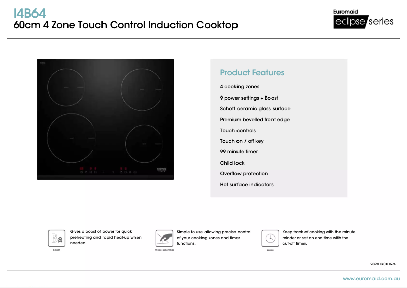 Page 1 de la notice Fiche technique Euromaid I4B64