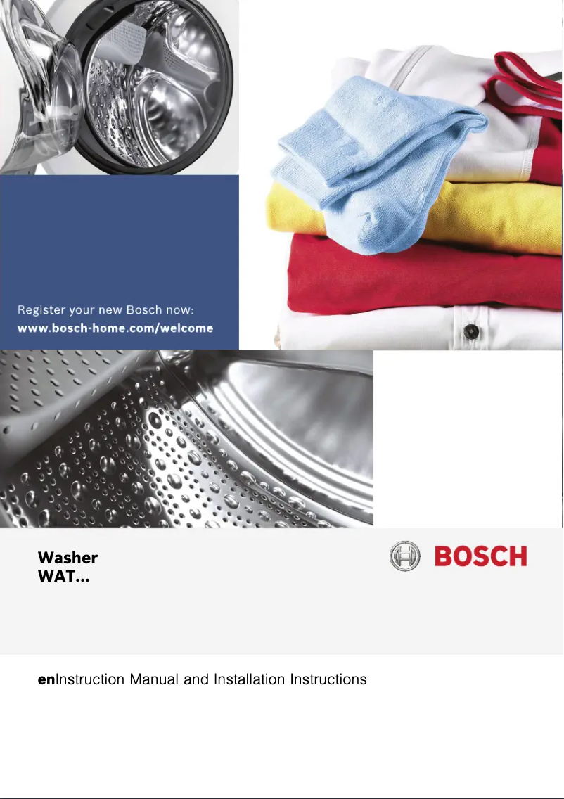 Page n°1 - Mode d'emploi Bosch WAT2848XZA