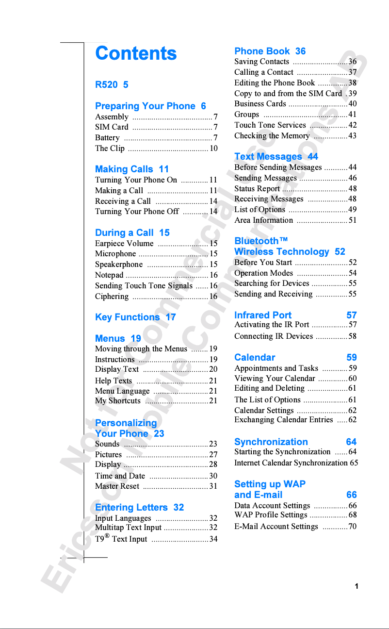 Page n°1 - Manuel utilisateur Ericsson R520