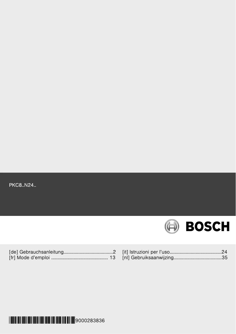 Image de la première page du manuel de l'appareil PKC885N24D