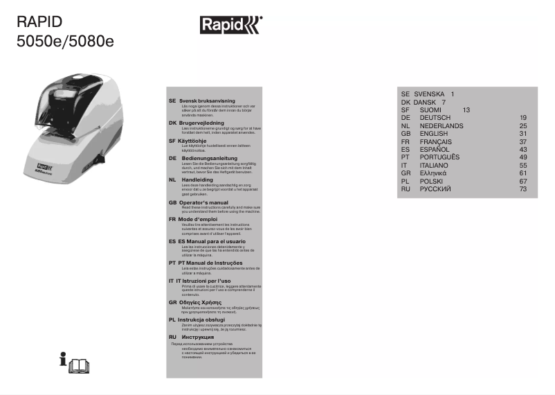 Page 1 de la notice Manuel utilisateur Rapid R5050e