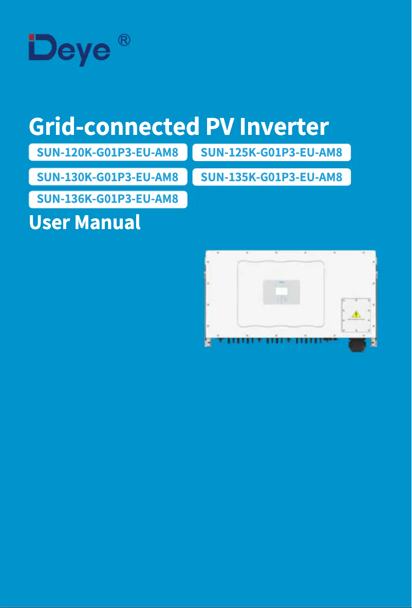 Image de la première page du manuel de l'appareil SUN-130K-G01P3