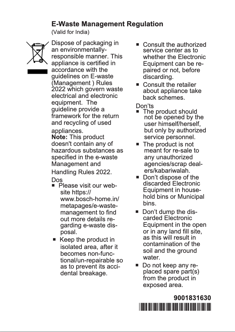 Página 1 del manual Etiqueta energética Bosch PVS831HC1E