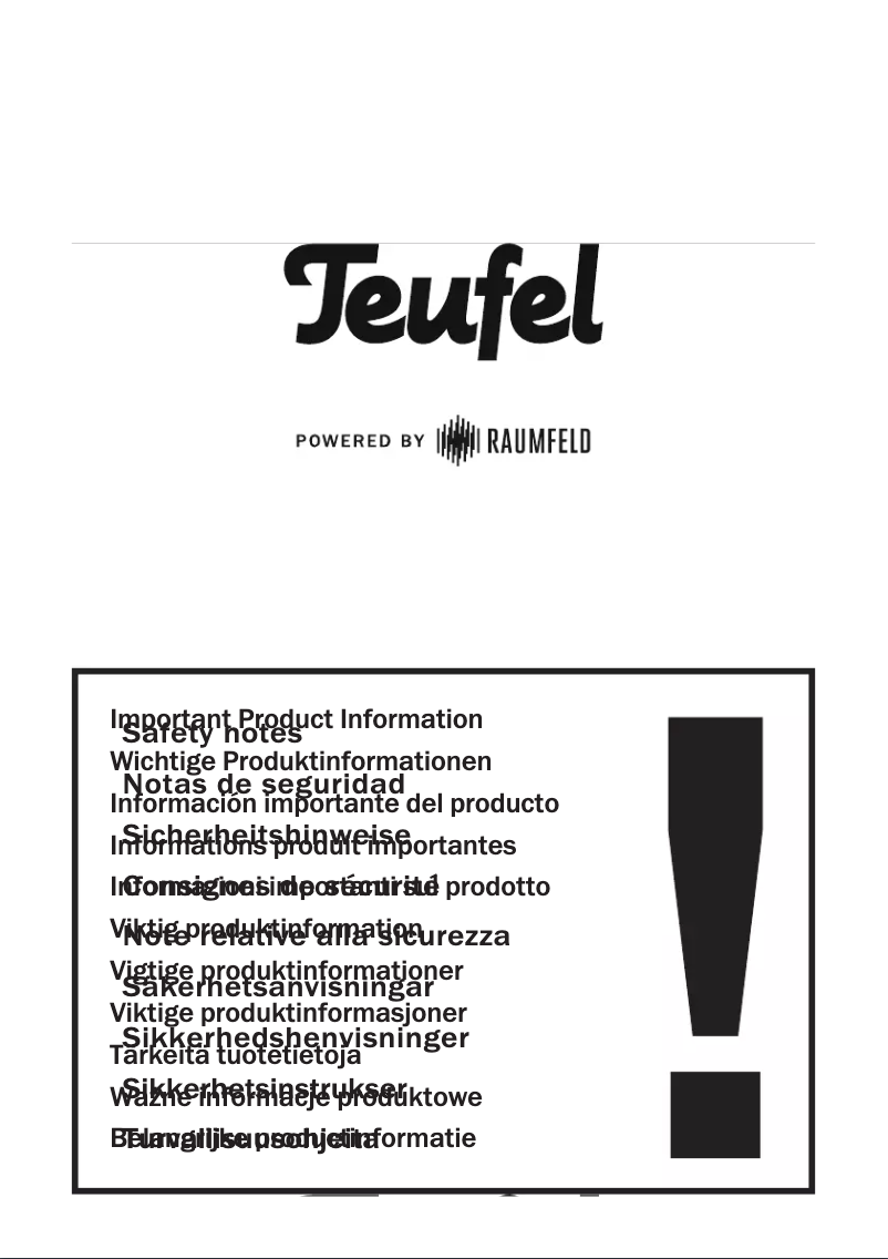 Page n°1 - Instructions de sécurité Teufel Cubycon Impaq