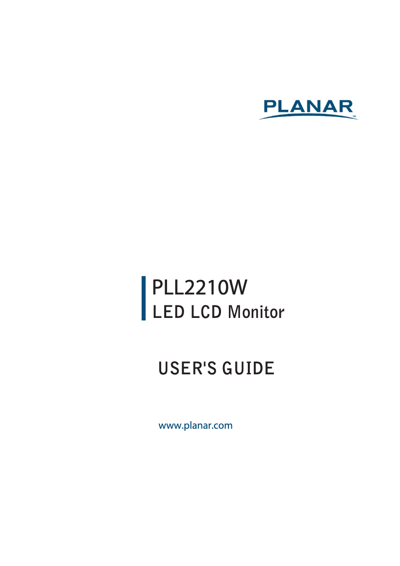 Page 1 de la notice Manuel utilisateur Planar PLL2210W