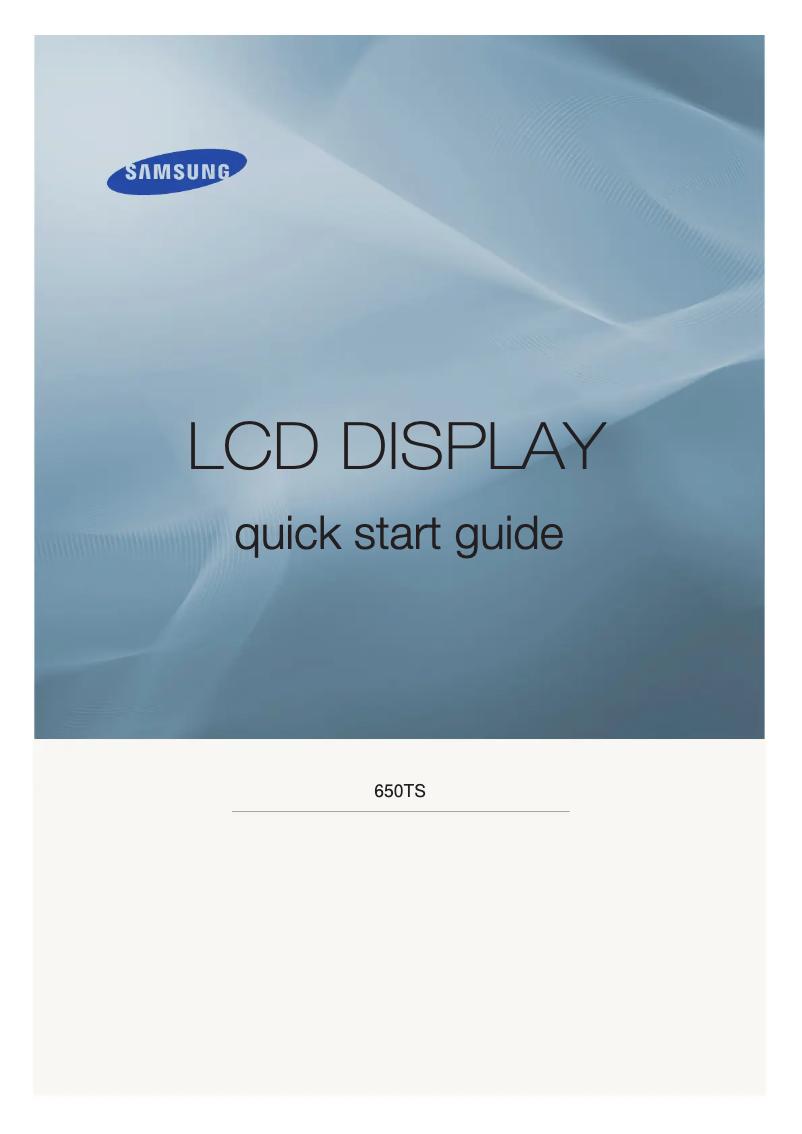 Image de la première page du manuel de l'appareil SyncMaster 650TS