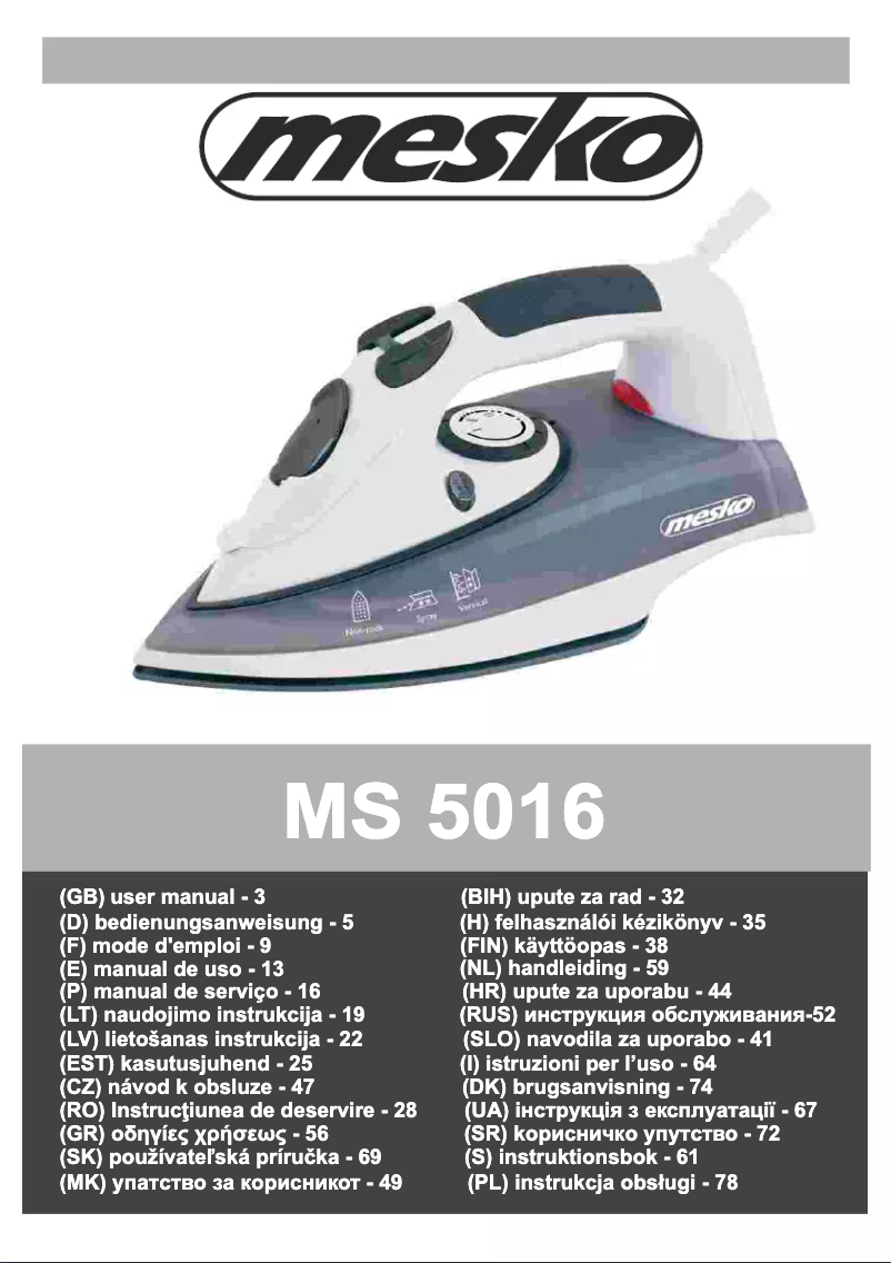 Página 1 del manual Manual de usuario Mesko MS 5016