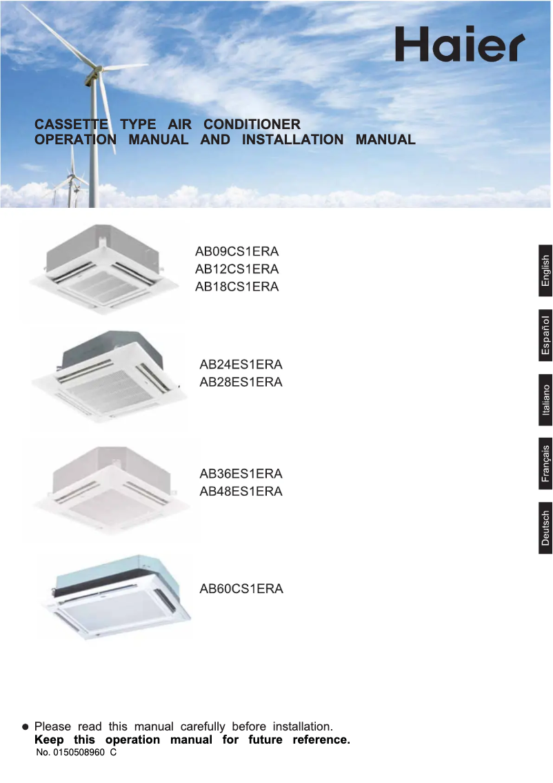 Page 1 de la notice Manuel utilisateur Haier AB36ES1ERA