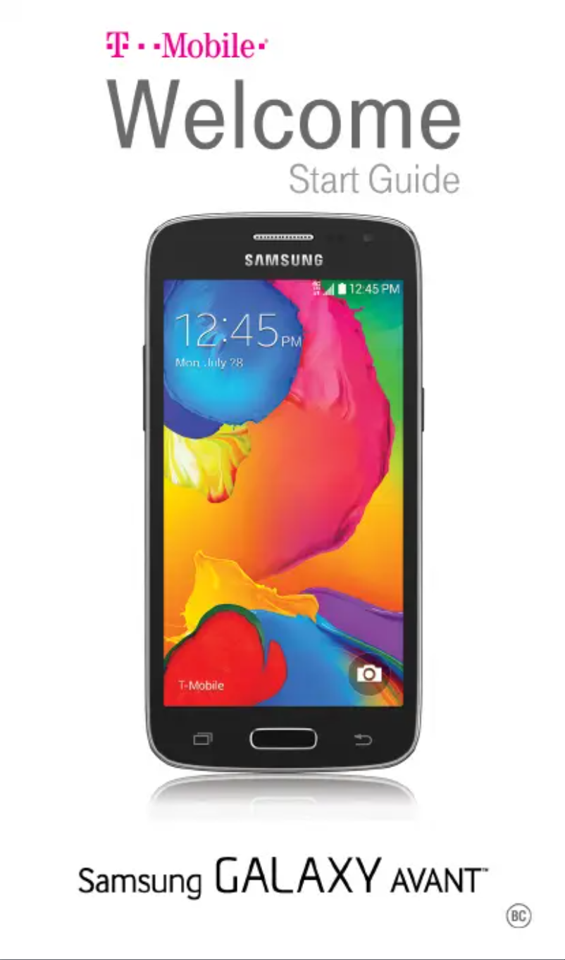 Página 1 del manual Guía de inicio rápido Samsung Galaxy Avant