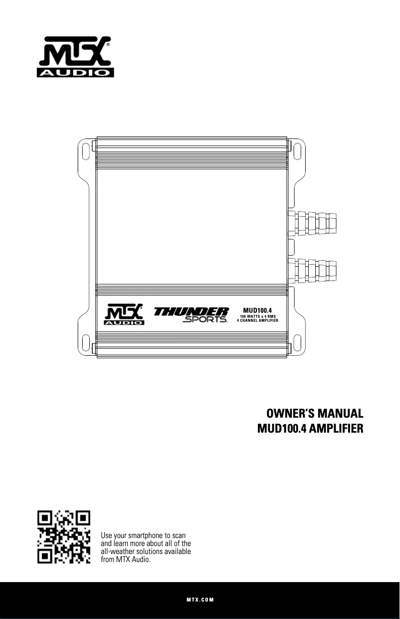 Page n°1 - Manuel utilisateur MTX Audio Thunder Sports MUD100.4