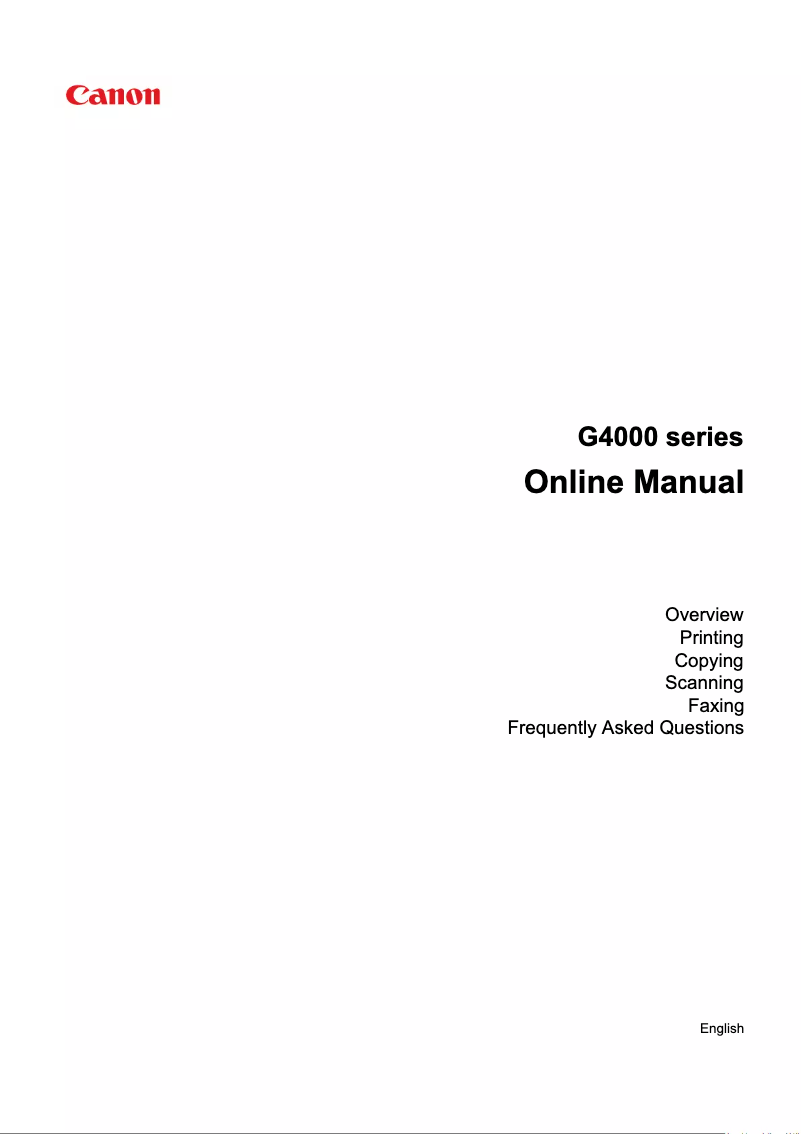 Page 1 de la notice Manuel utilisateur Canon PIXMA G4400