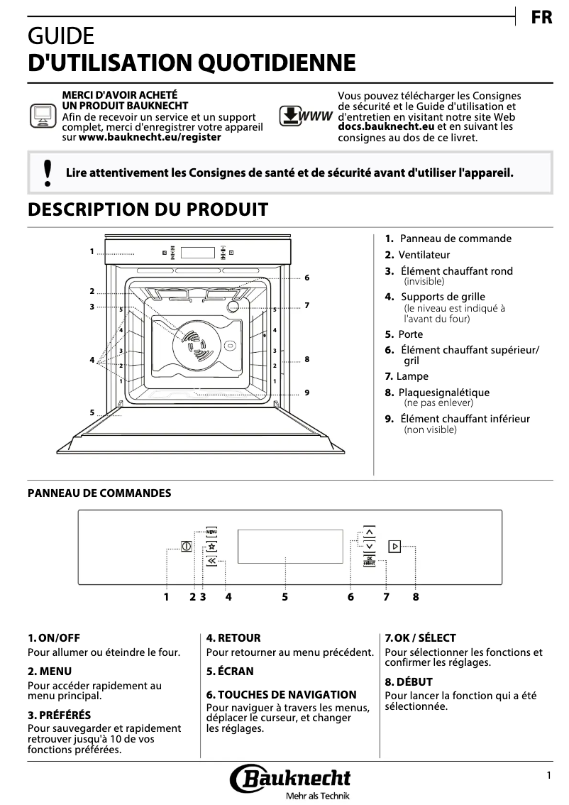 Image de la première page du manuel de l'appareil BIK7 MH8TS PT