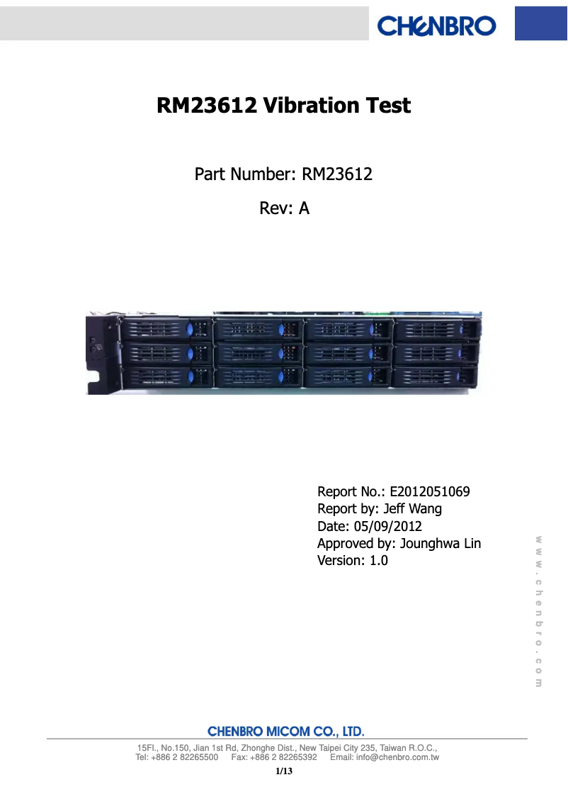 Page n°1 - Manuel utilisateur Chenbro Micom RM23612