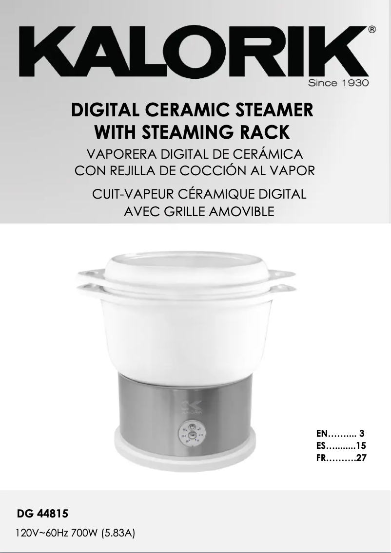 Image de la première page du manuel de l'appareil DG 44815