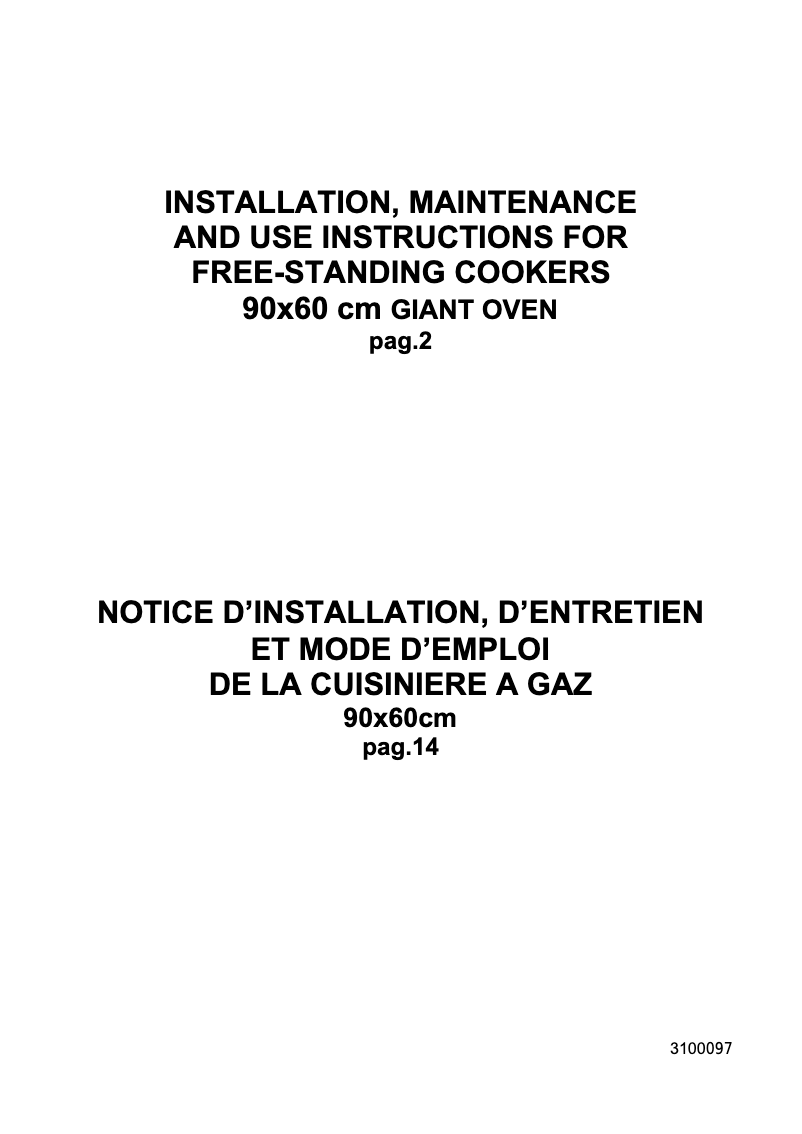 Page n°1 - Manuel utilisateur La Germania AMS95C 71 C X