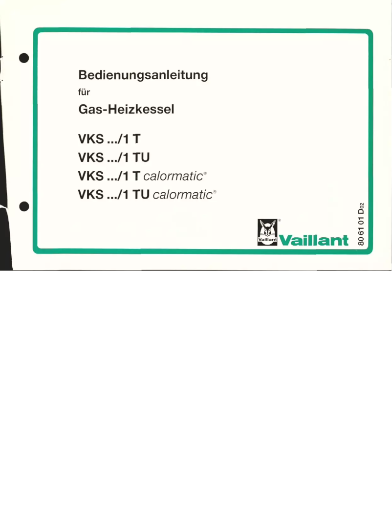 Page n°1 - Manuel utilisateur Vaillant VKS