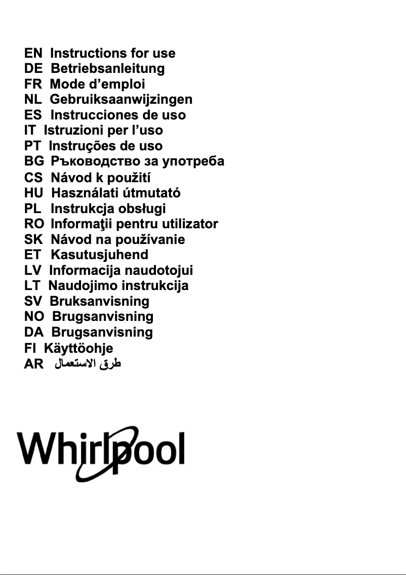 Página 1 del manual Instrucciones / montaje Whirlpool WHVF 63F LT K