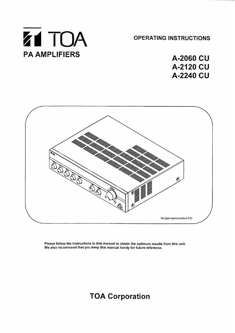 Page 1 de la notice Manuel utilisateur TOA A-2120