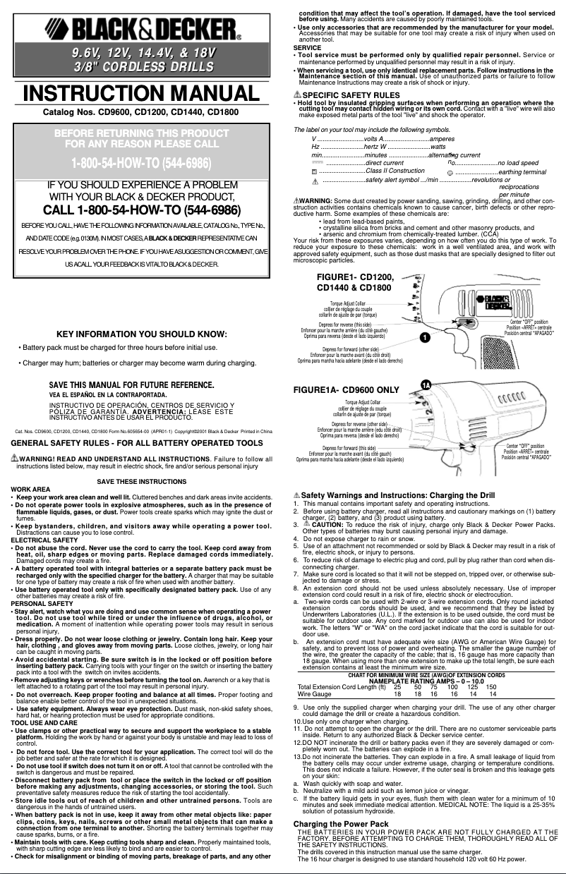 Page 1 de la notice Manuel utilisateur Black & Decker CD1200