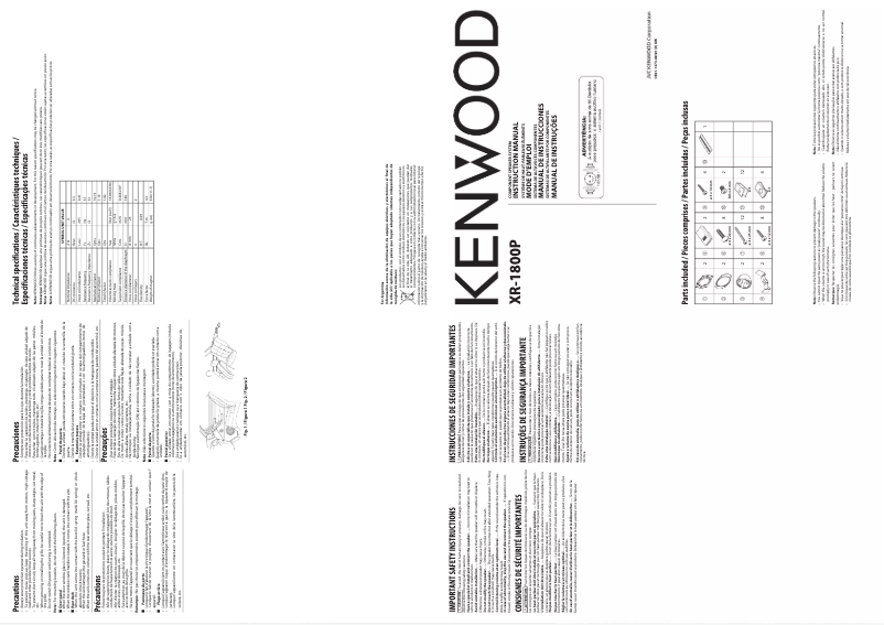Page 1 de la notice Manuel utilisateur Kenwood XR-1800P