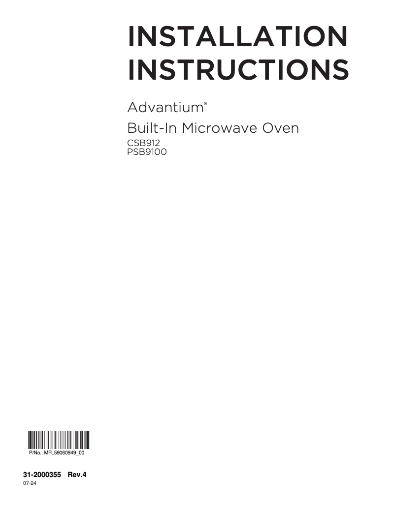 Imagen de la primera página del manual del dispositivo Profile PSB9100SVSS