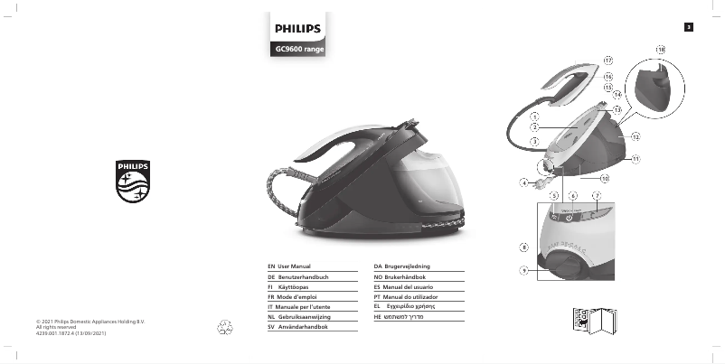 Image de la première page du manuel de l'appareil PerfectCare Elite GC9635