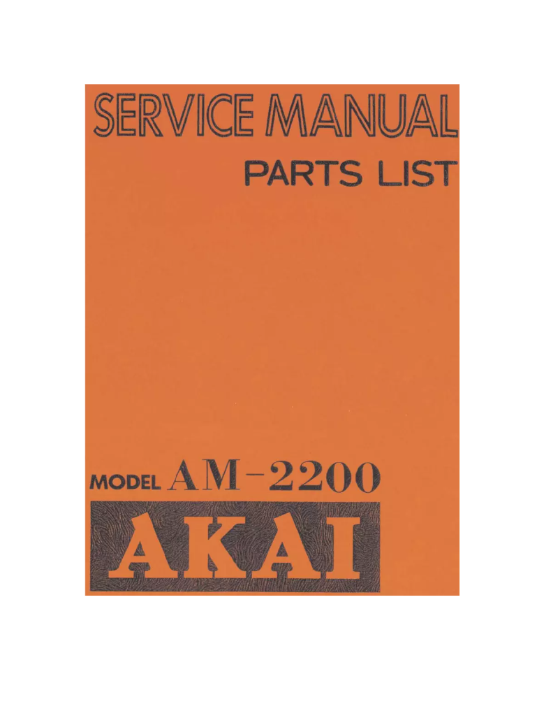 Page n°1 - Manuel utilisateur AKAI AM-2200